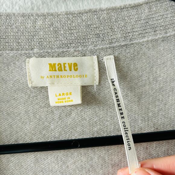 Maeve Cashmere Collection Gray Cardigan Size Large - Picture 2 of 5